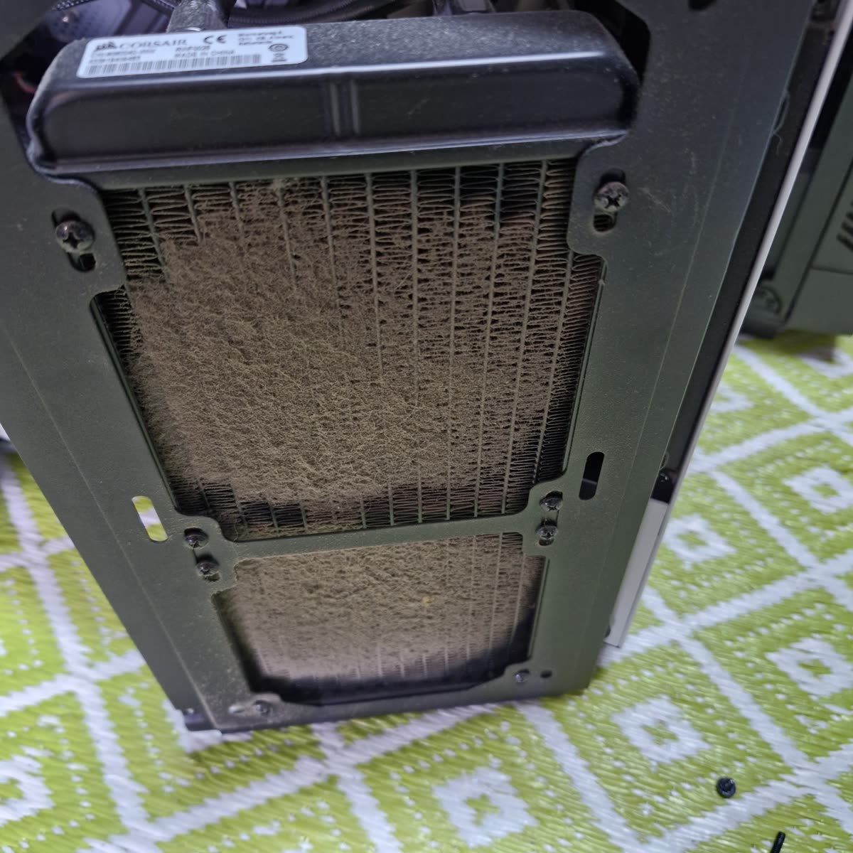 A cooler radiator that needed a clean