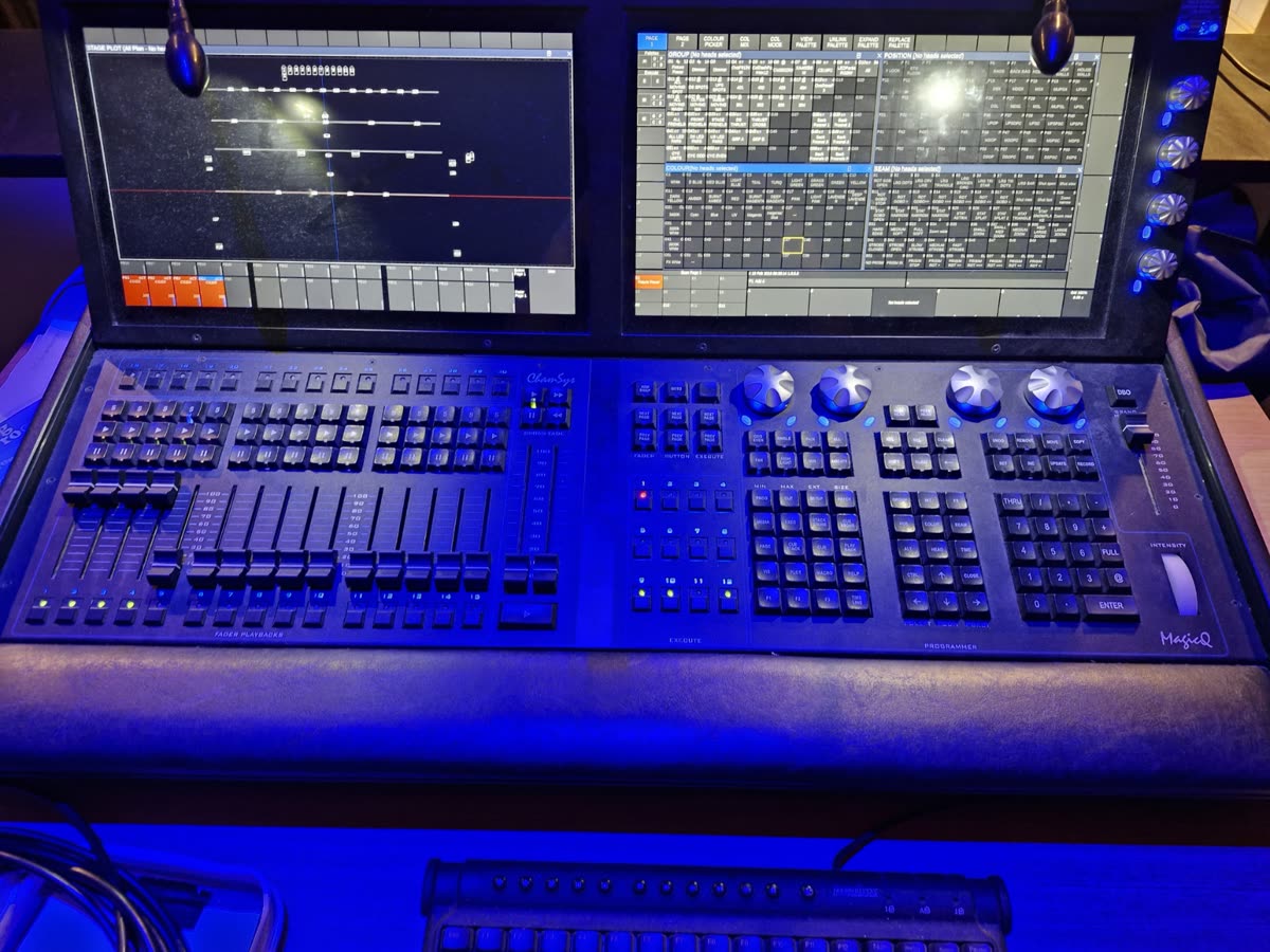 Lighting desk support at a local event