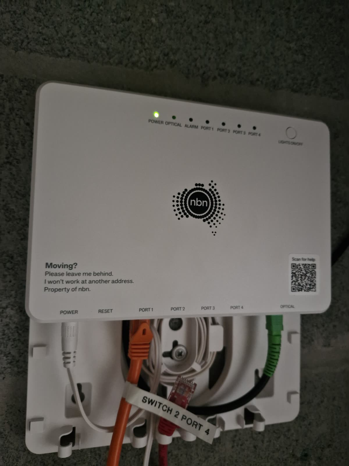 NBN connection, patched and labelled