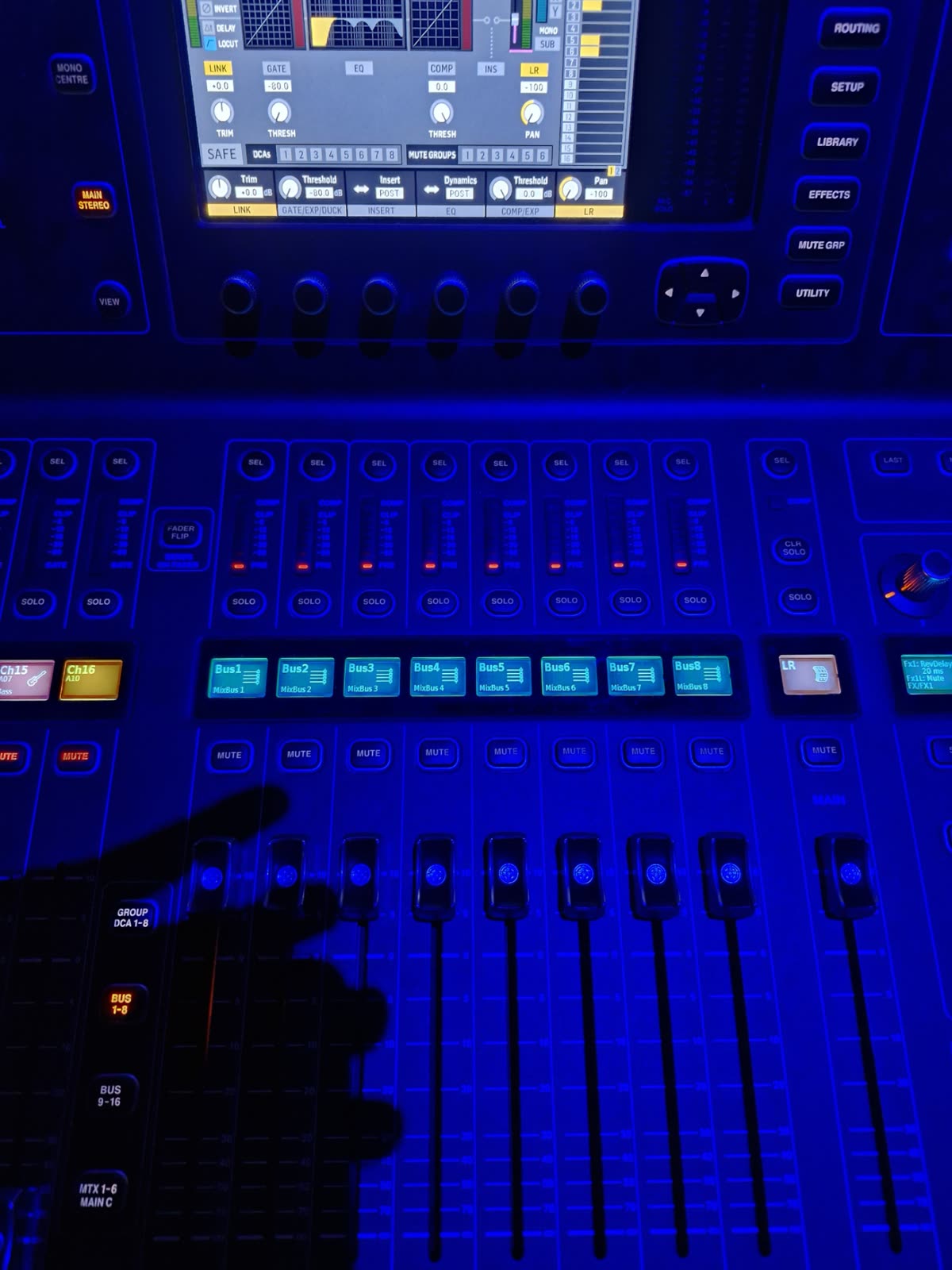Sound desk support at a local event