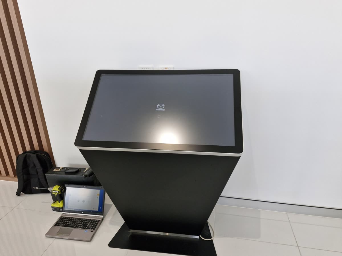 Interactive touch panel kiosk install